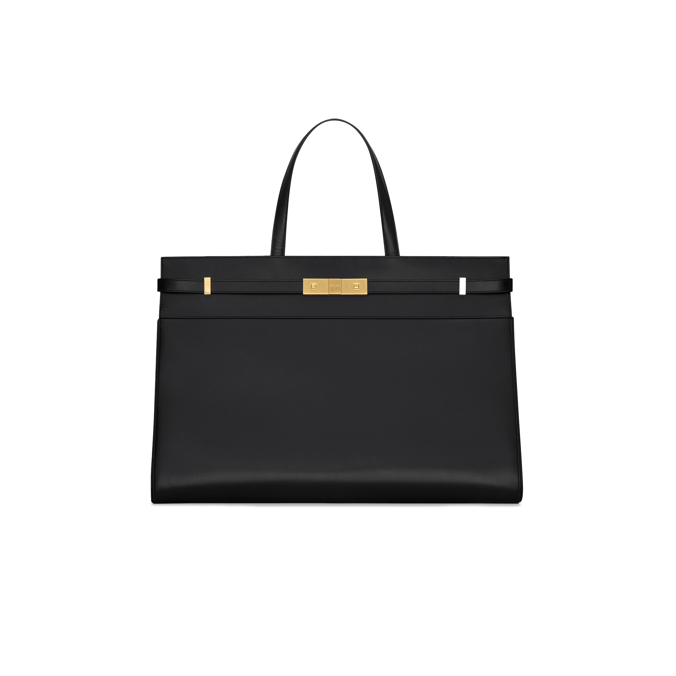 YSL MANHATTAN LARGE SHOPPING BAG IN SHINY LEATHER 7341350SX0W1000 (50*35*19cm)